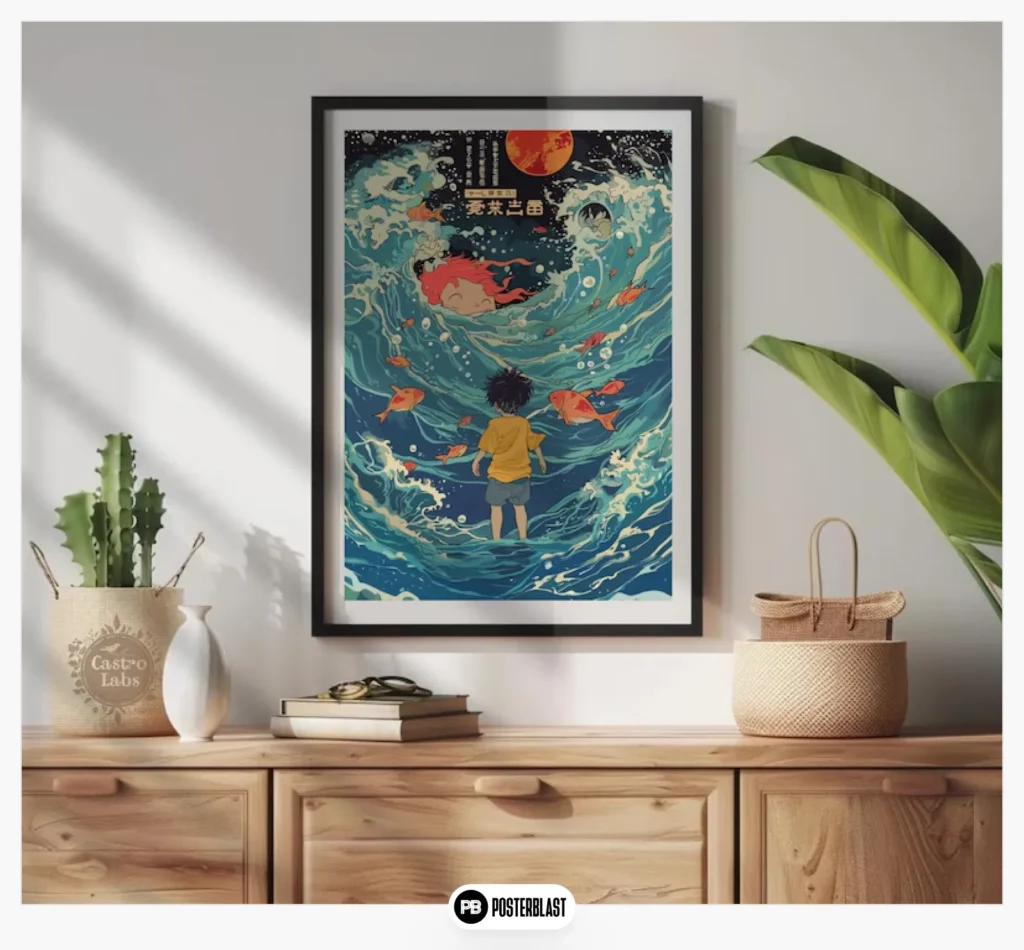 Ponyo Anime Art Print in Japanese Style
