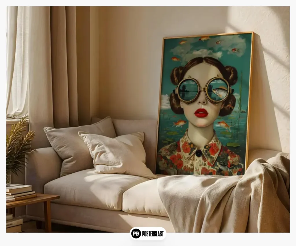 Girl with Fish Glasses Poster