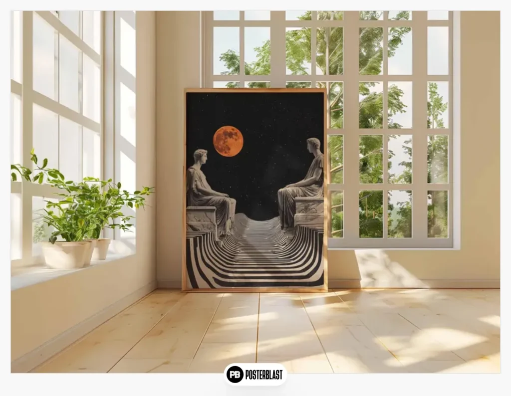 Surreal Greek Statue Poster