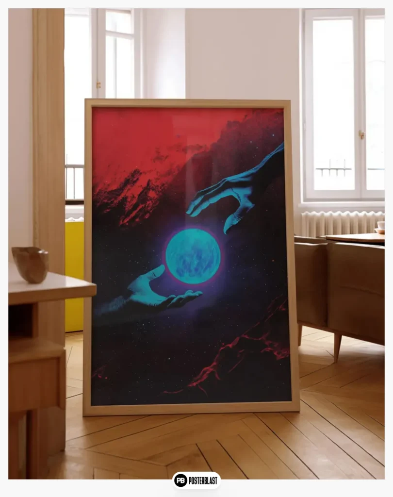 Synthwave The Creation of Adam Sci-Fi Poster