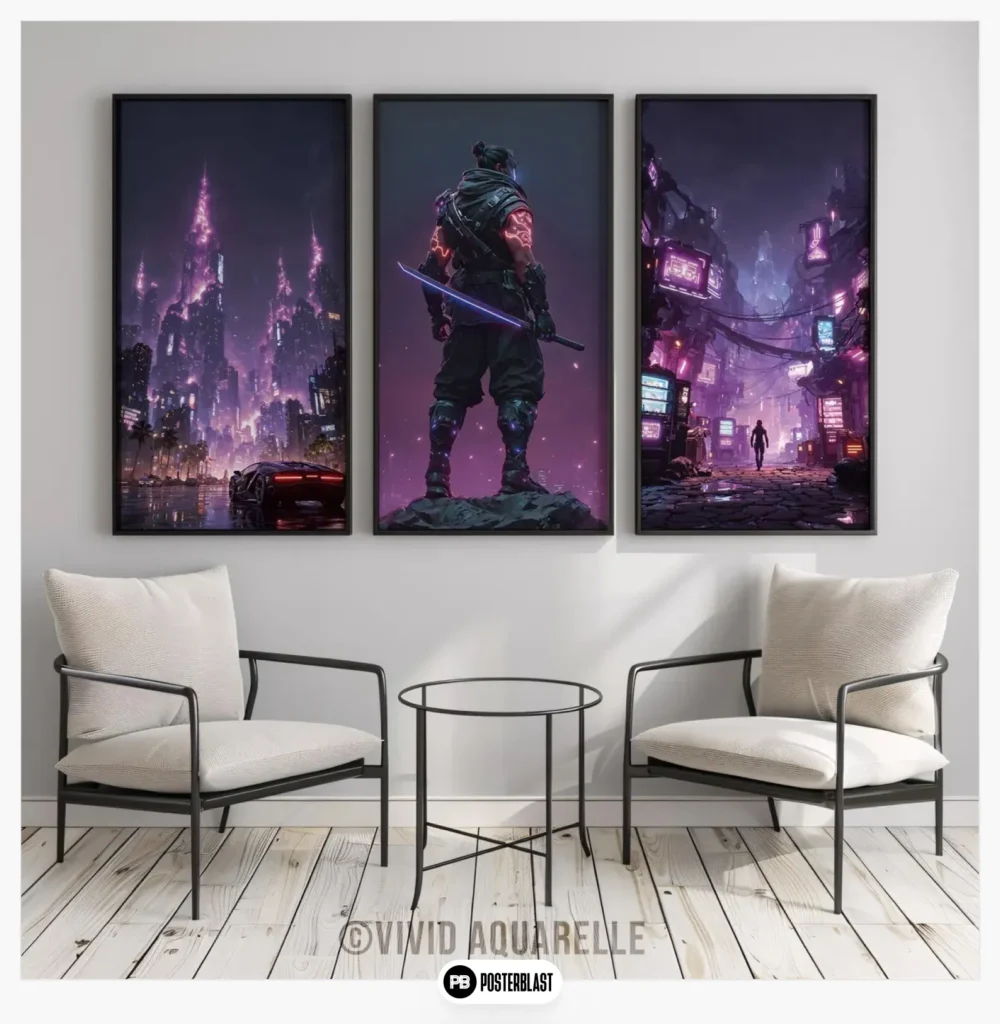 Neon Futuristic Wall Art