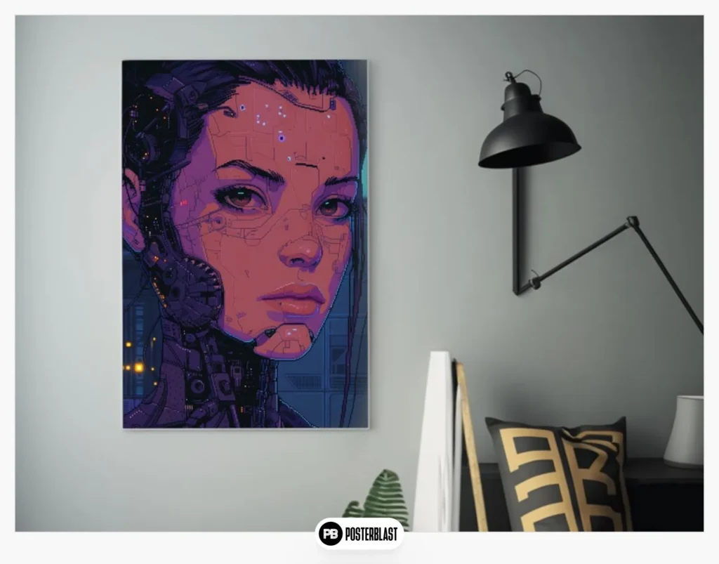 Detailed Cyborg Portrait with Headphones