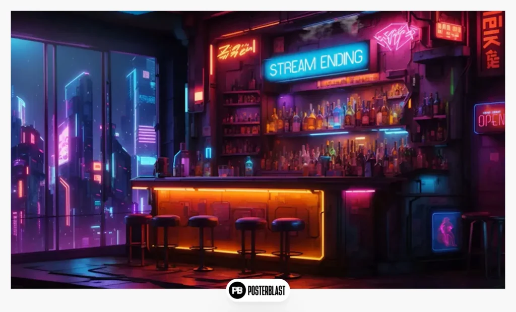 Cozy Megacity Neon Relaxing Hangout