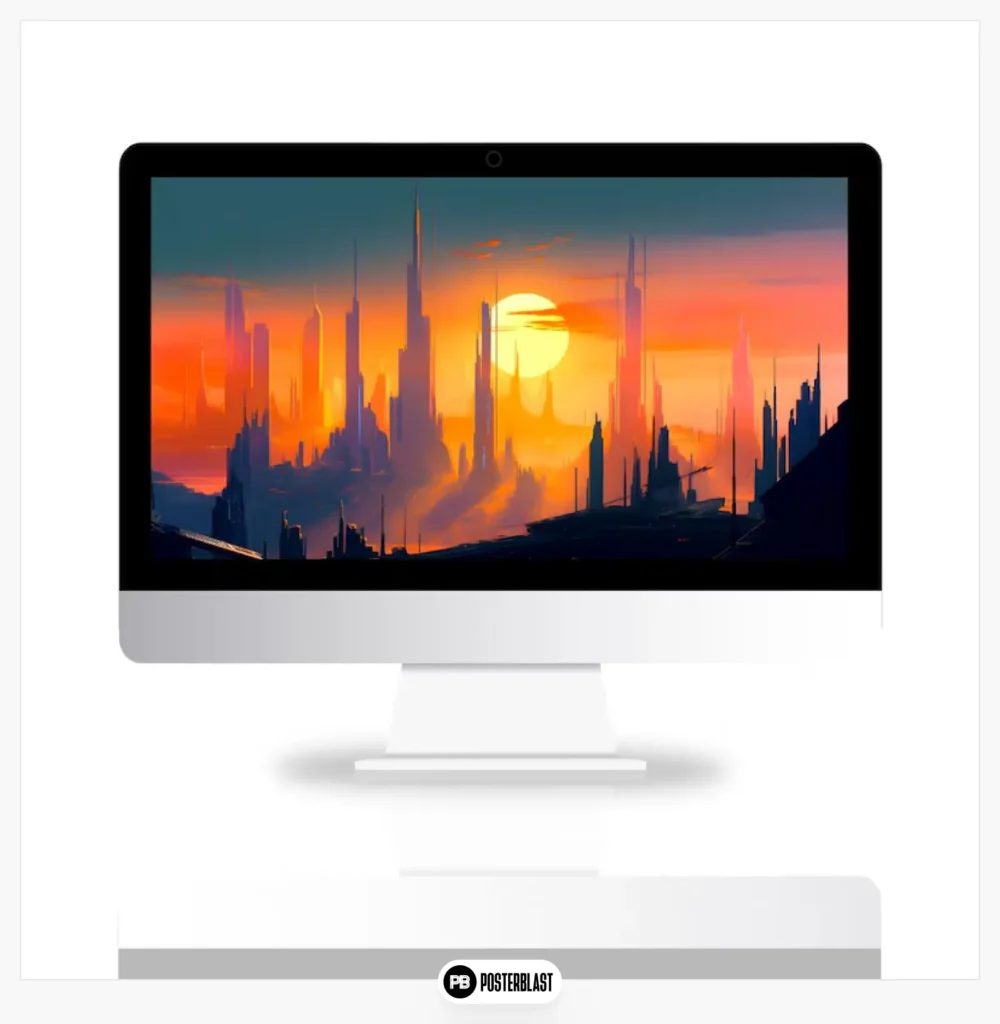 Futuristic Sci-Fi Cityscape Digital Wallpaper