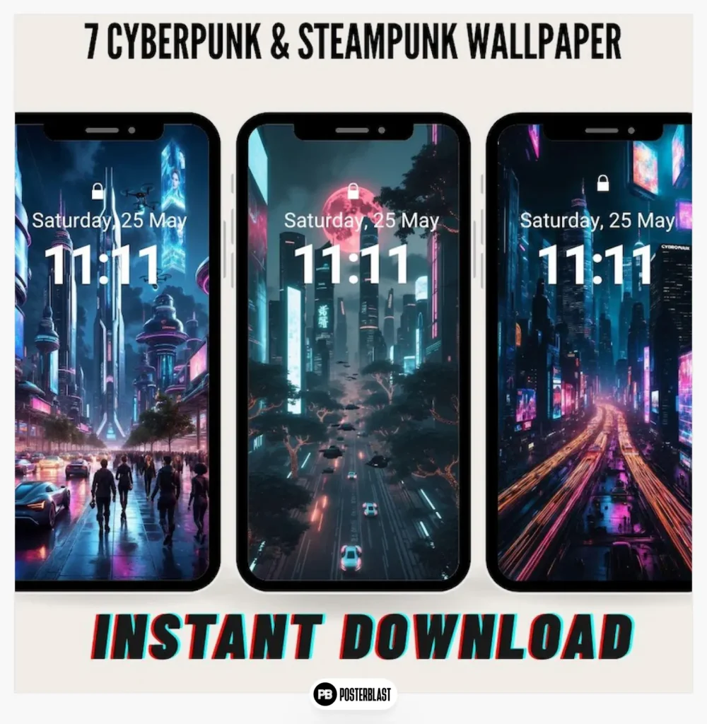 Cyberpunk & Steampunk Cityscape Wallpaper Bundle