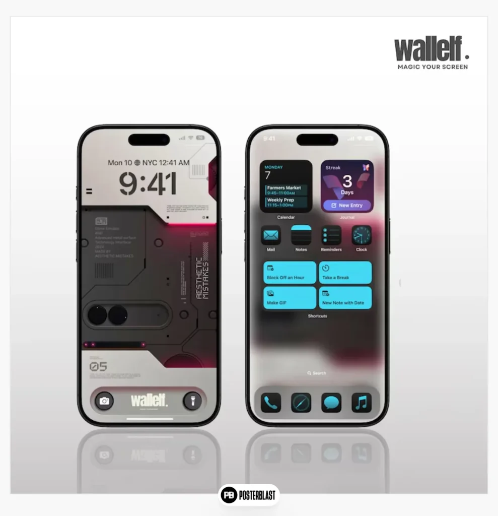 Futuristic Tech Wallpaper Set in Black and Red