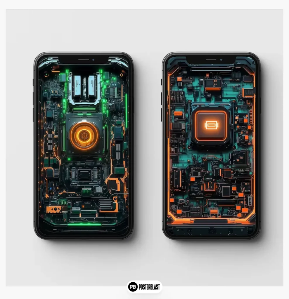 Cyberpunk Circuit Board Phone Wallpapers: Tech Screensaver Pack