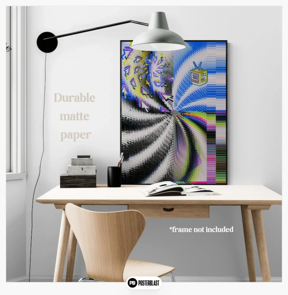 Retro Internet Glitch Art Poster