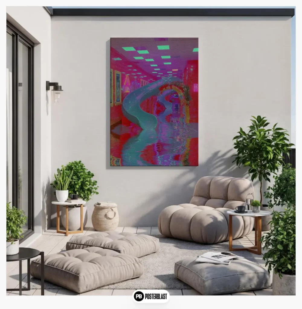 Steamwave Neon Pool Print