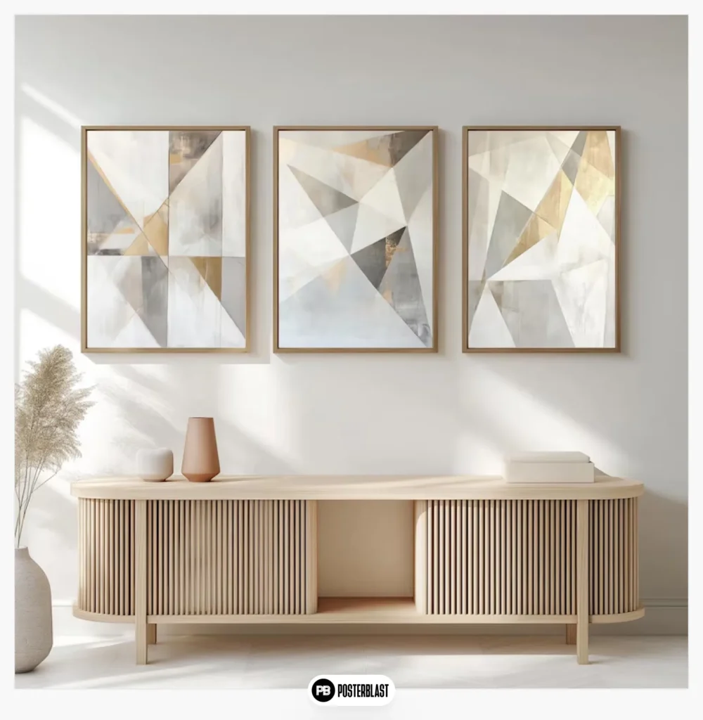 Elegant Neutral Geometric Abstract Wall Art