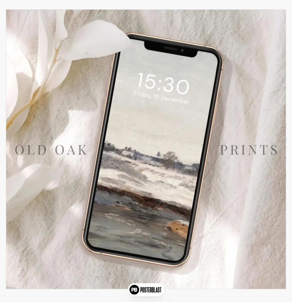 Blue Tone Vintage Winter Landscape