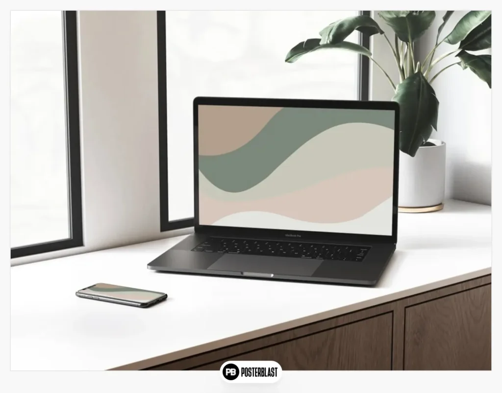 Aesthetic Minimalist Boho Digital Wallpaper Macbook Desktop Laptop Neutral Background