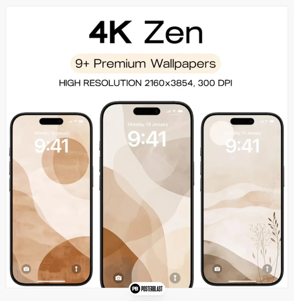 Soft beige abstract shapes & calm aesthetic design