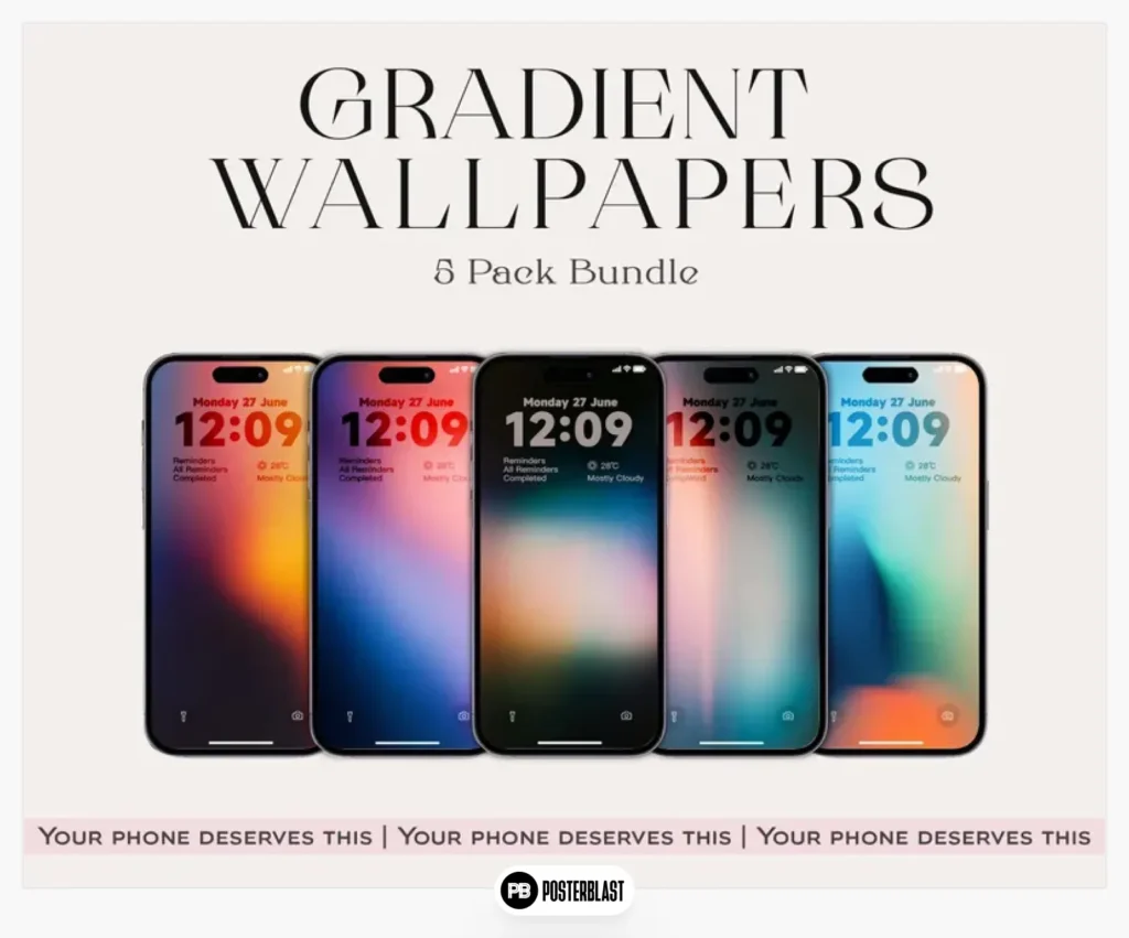 Set of 5 Abstract Phone Wallpapers