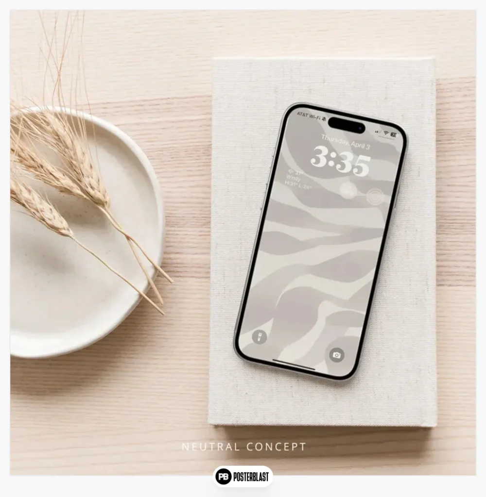 Neutral Abstract iPhone Wallpaper: Earth Tone Design