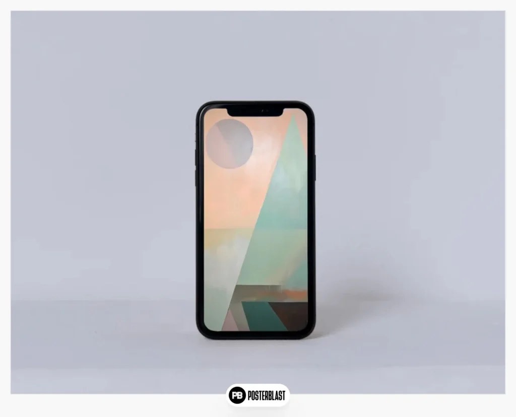 Abstract Geometric iPhone Wallpaper: Pastel AI Art
