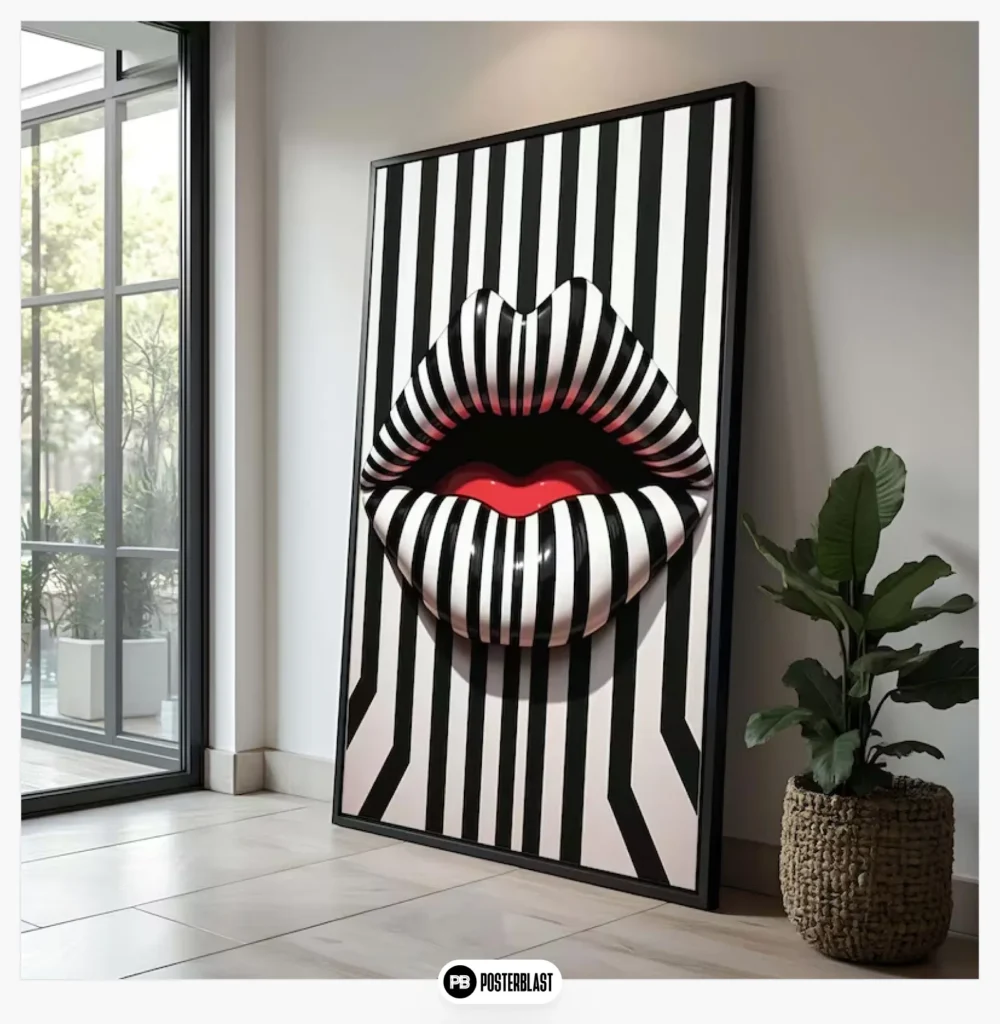 Black and White Striped Wall Decor