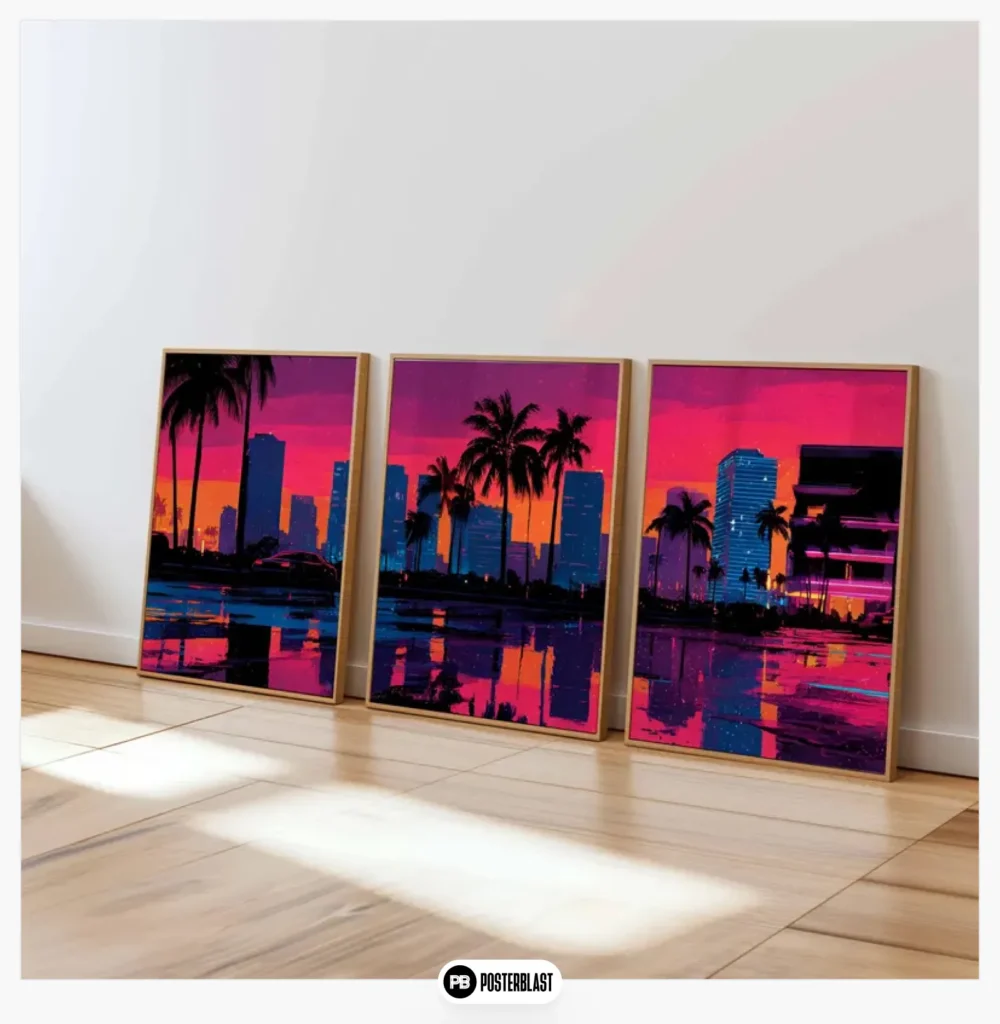 City Sunset Poster 3er-Set