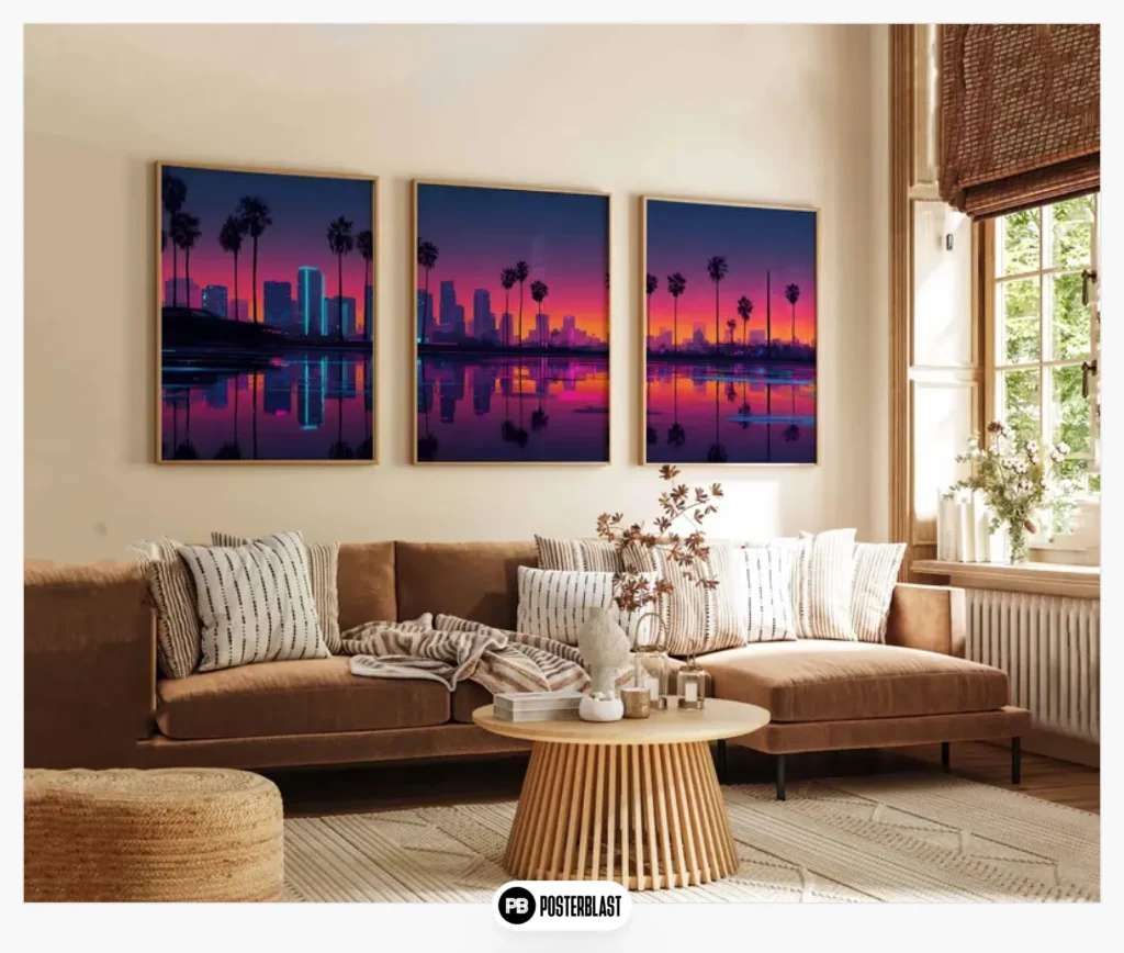 City Sunset Poster Set of 3