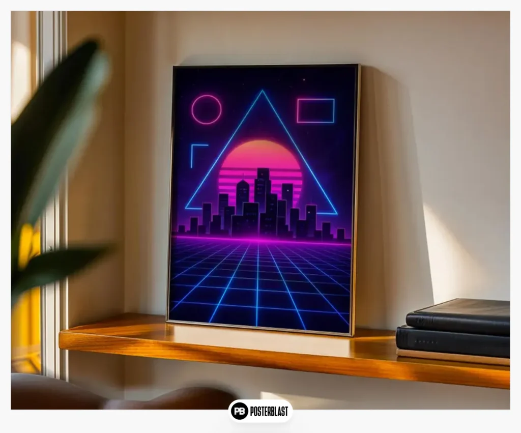 Neon abstract city art