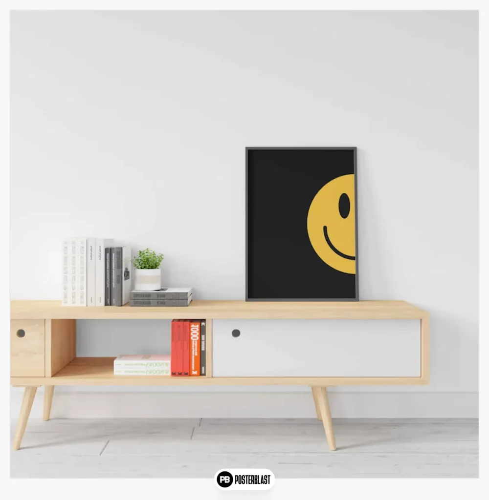 Living Room Home Music Print Art Trippy Smiley Face