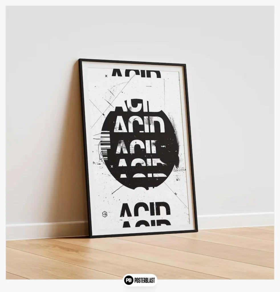 Acid House Poster - Bold Techno Rave Music Print
