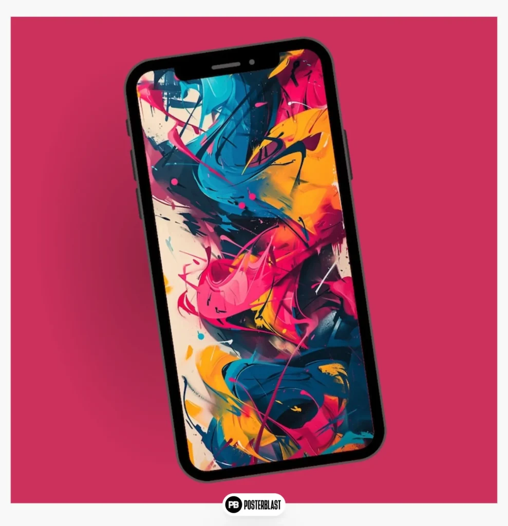 Energetic and colorful graffiti mobile wallpaper