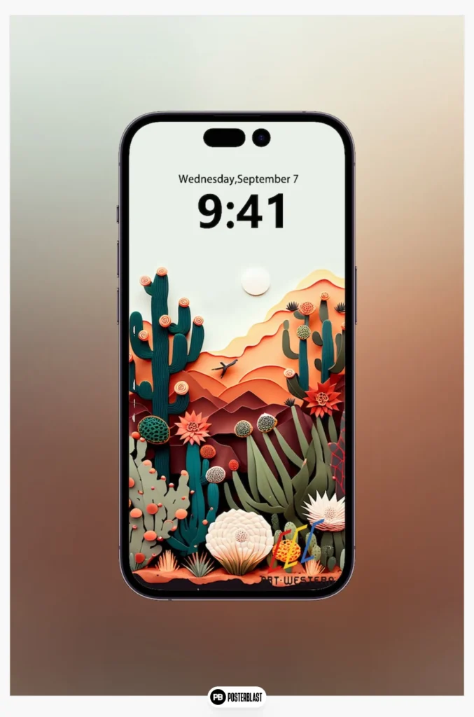 Western Landscape Mobile Wallpaper: 3D Effect