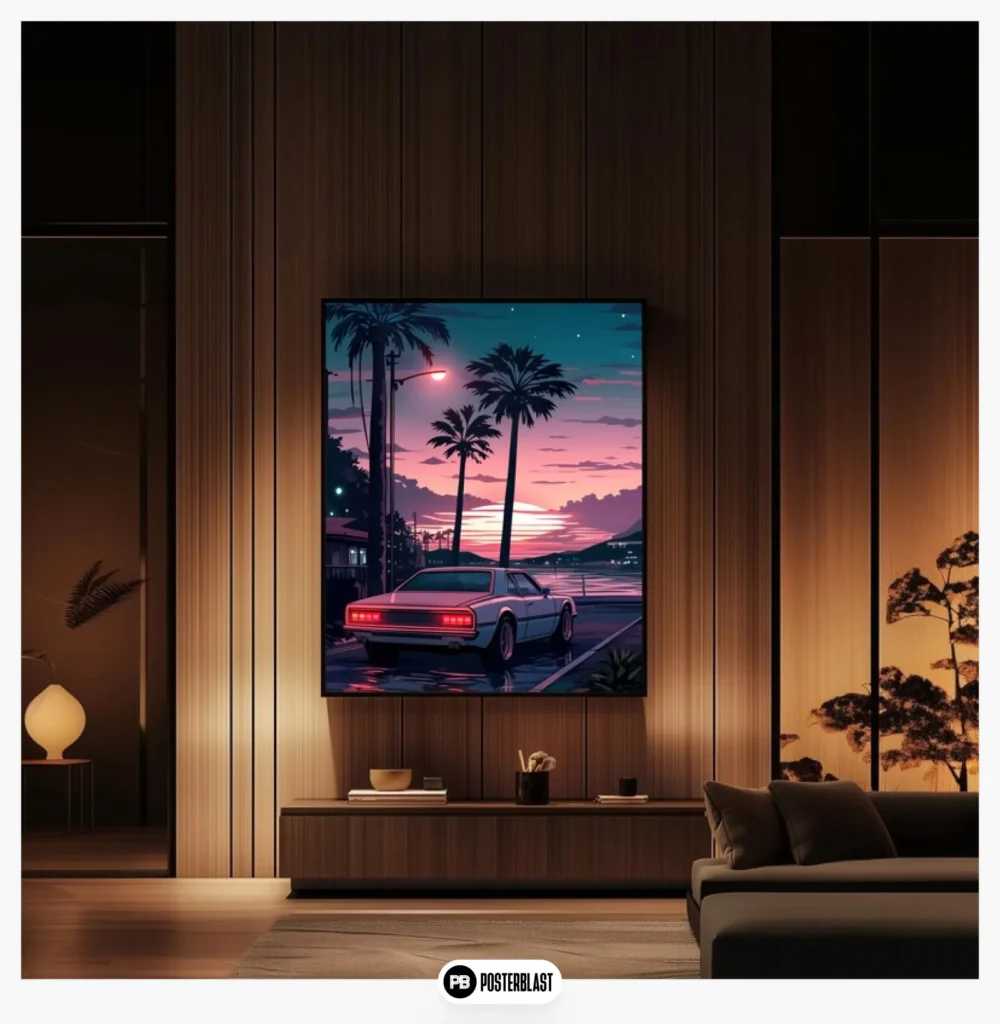 Vaporwave Coastal Cityscape
