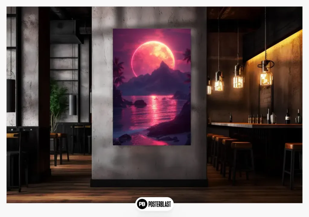 Retro Synthwave Sunset Poster
