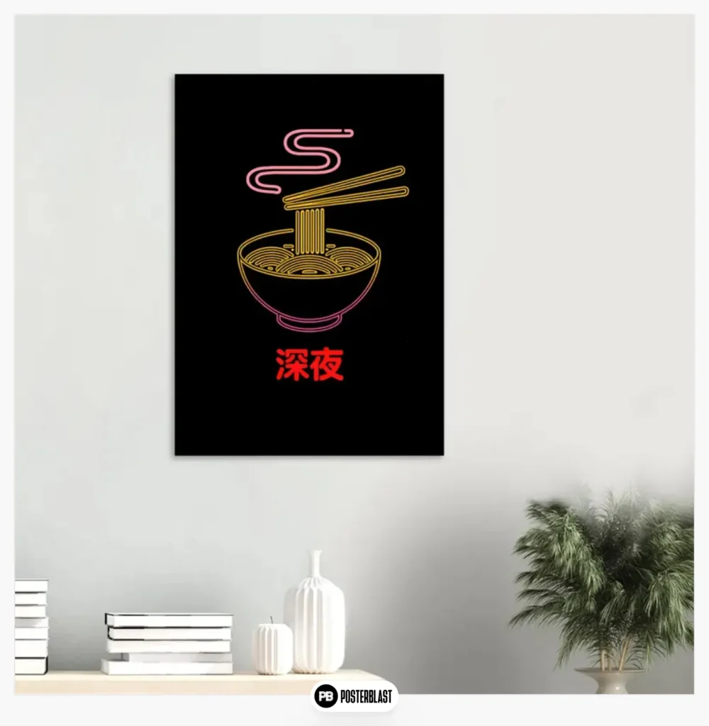 Minimalist Ramen Neon Poster