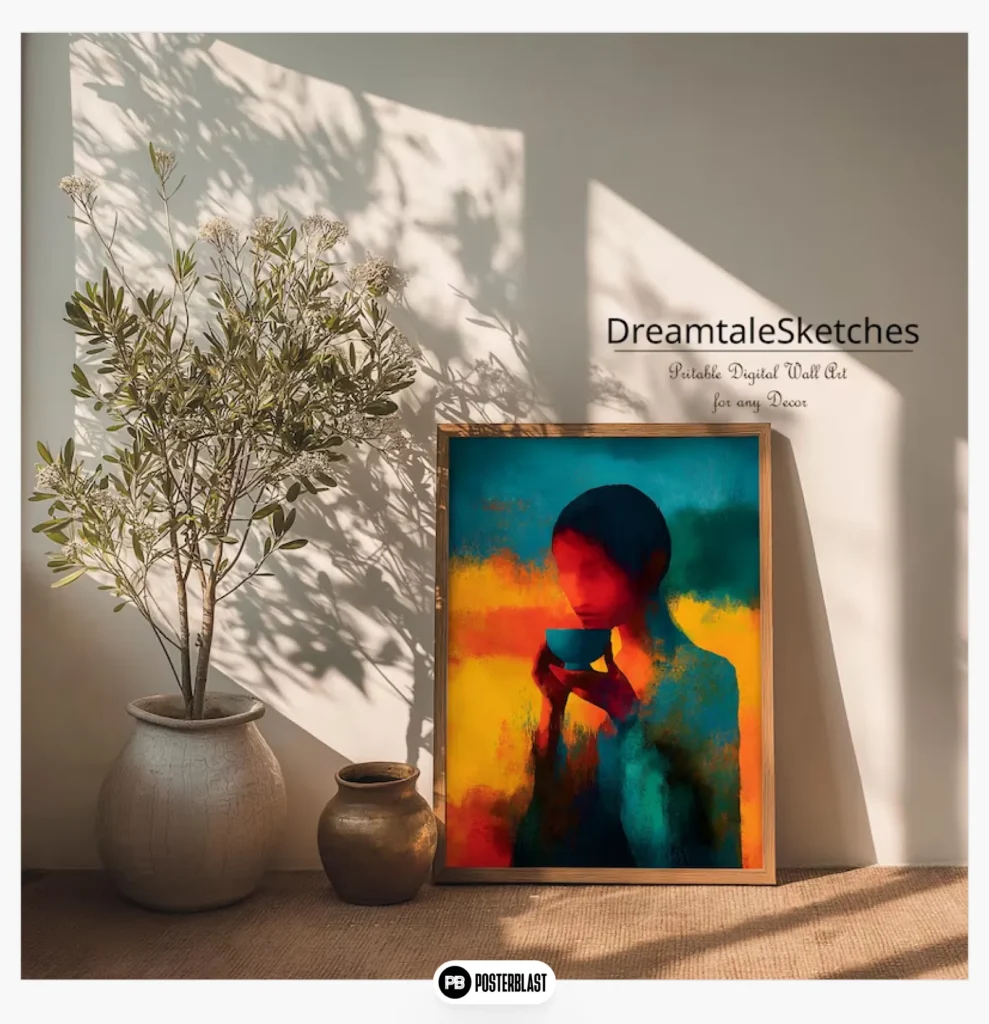 Abstract Expressionist Digital Painting Colorful Wall Art