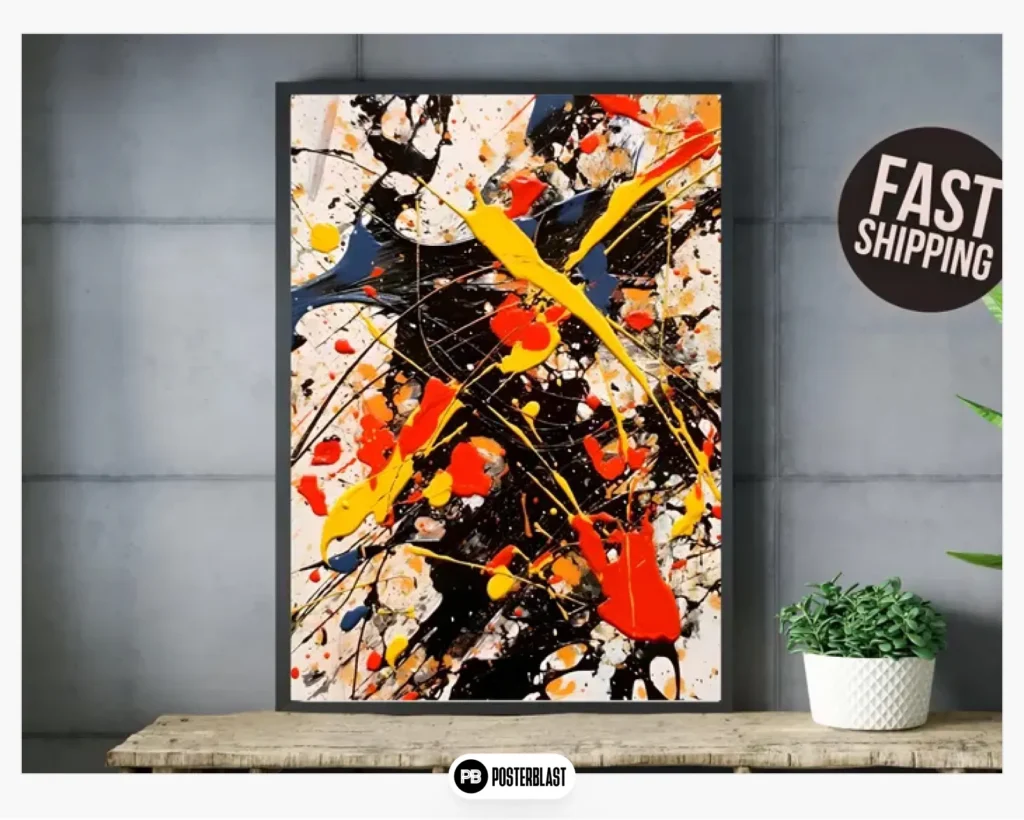 Jackson Pollock Style Print: Abstract Expressionist Art
