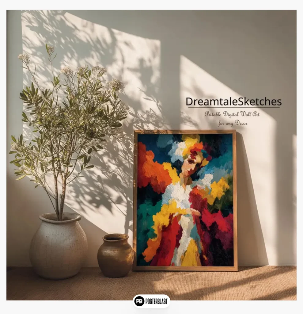 Abstract portrait oil painting style impressionist