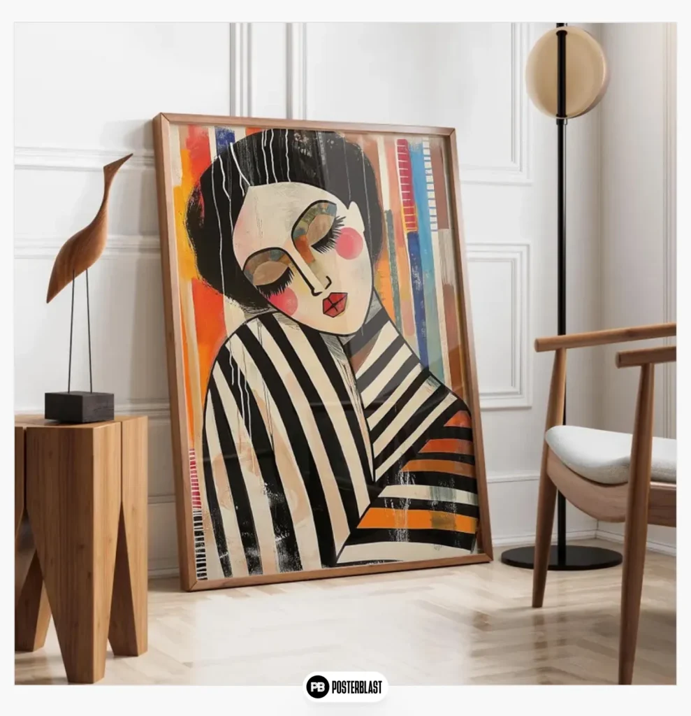 Abstract Striped Woman Poster