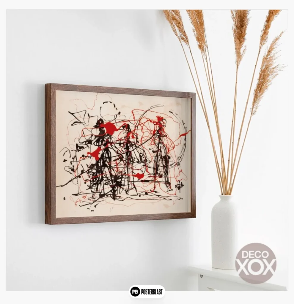 Black and Red Drops Painting Poster