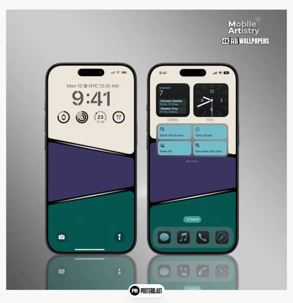 Geometric Color Block iPhone Wallpaper