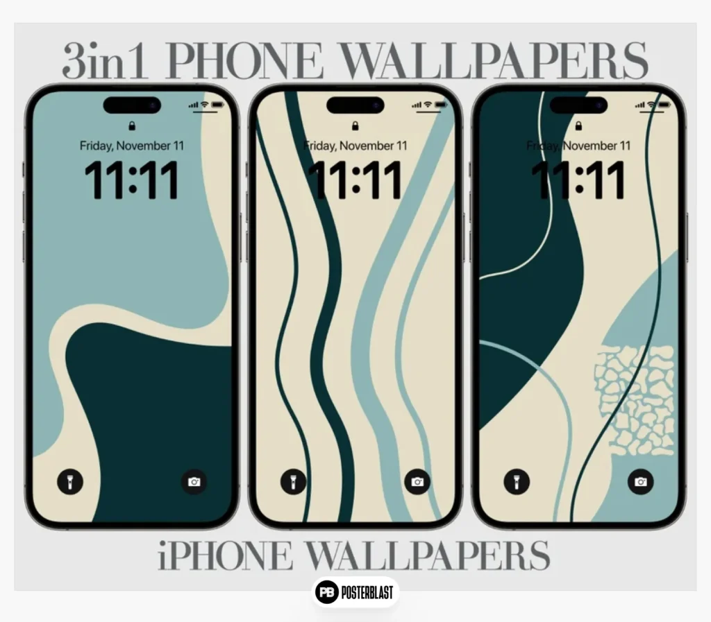 Abstract Geometric iPhone Wallpaper: 3-in-1 Minimalist Design