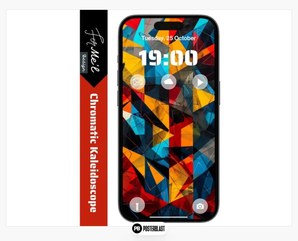 Colorful geometric abstract art iPhone and Android wallpaper