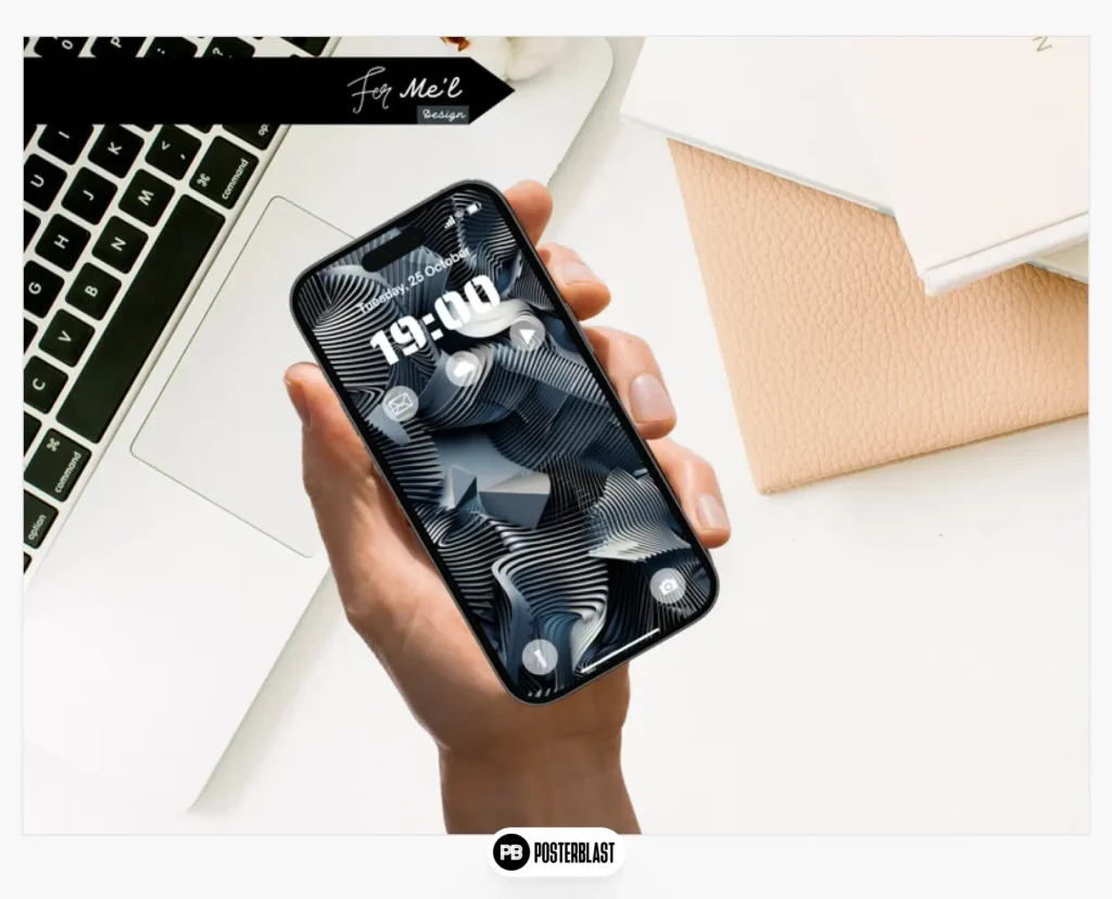 Futuristic Geometric Art iPhone and Android Wallpaper