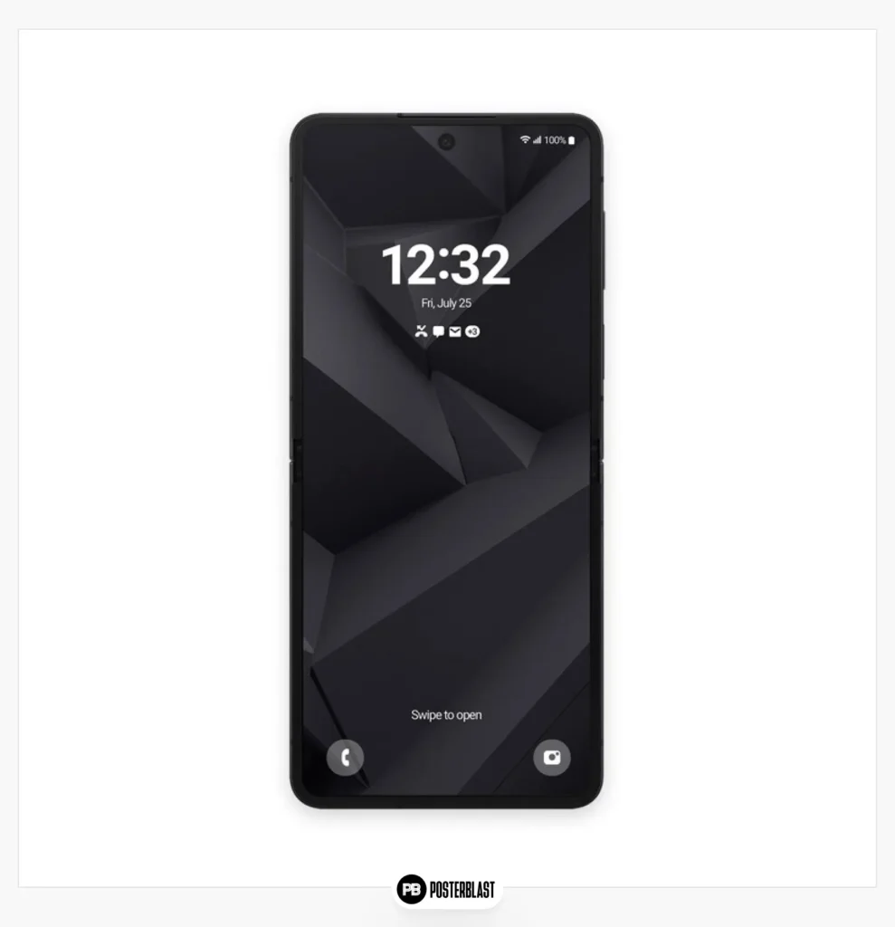 Galaxy Z Flip 7 Jetblack Geometric Wallpaper