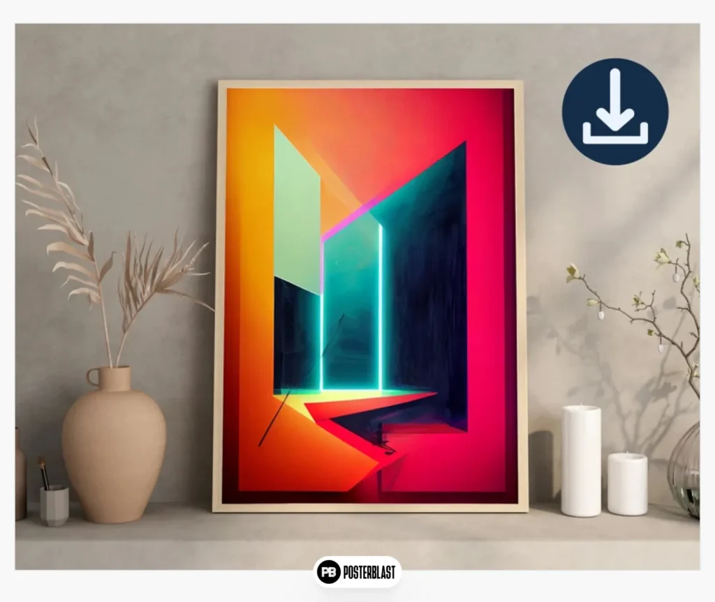 DIGITAL DOWNLOAD Abstract Neon Poster Print