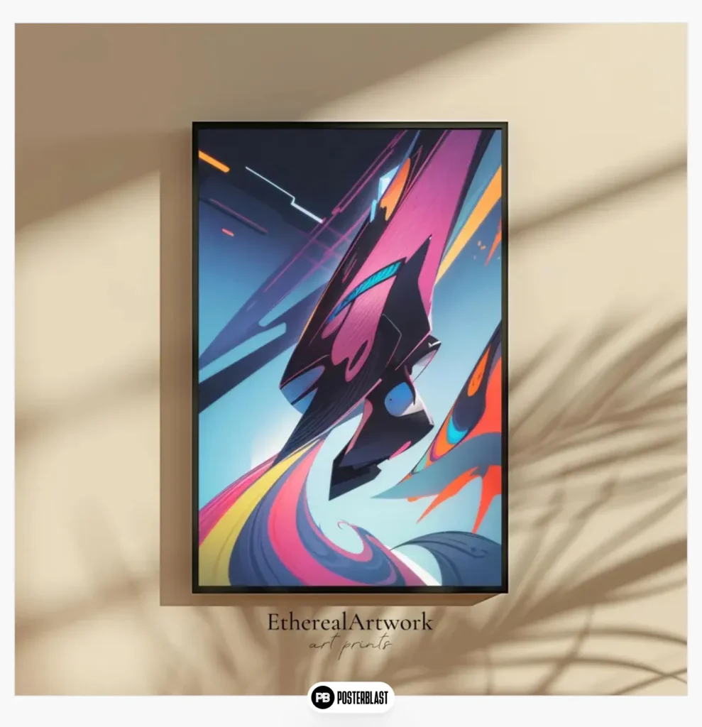 Neon Velocity: Futuristic abstract digital art