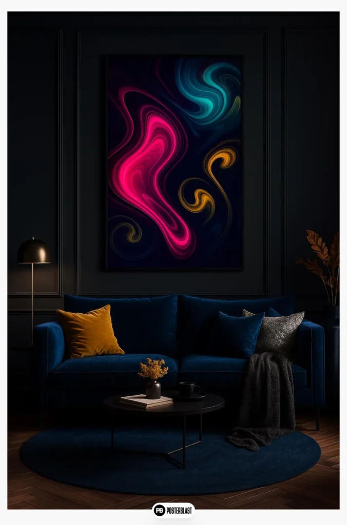 Abstract Swirl Wall Art - Vibrant Digital Poster