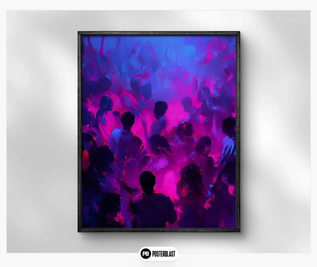 Abstract Neon Dance Party Art Print