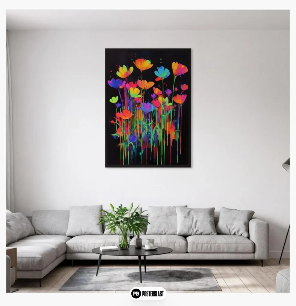 Bright Rainbow Blossom Poster