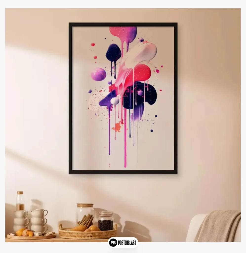 Dripping abstract neon poster