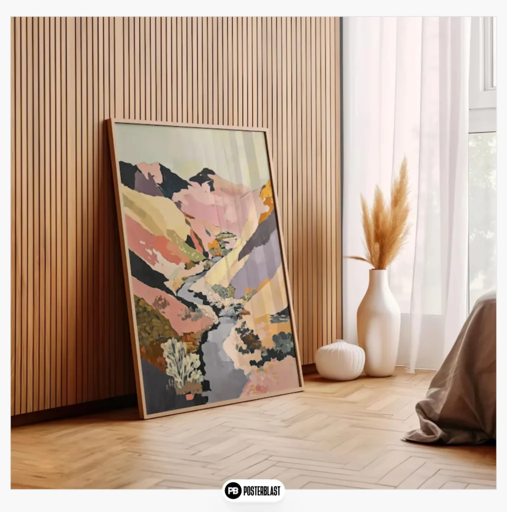 Abstract mountain poster