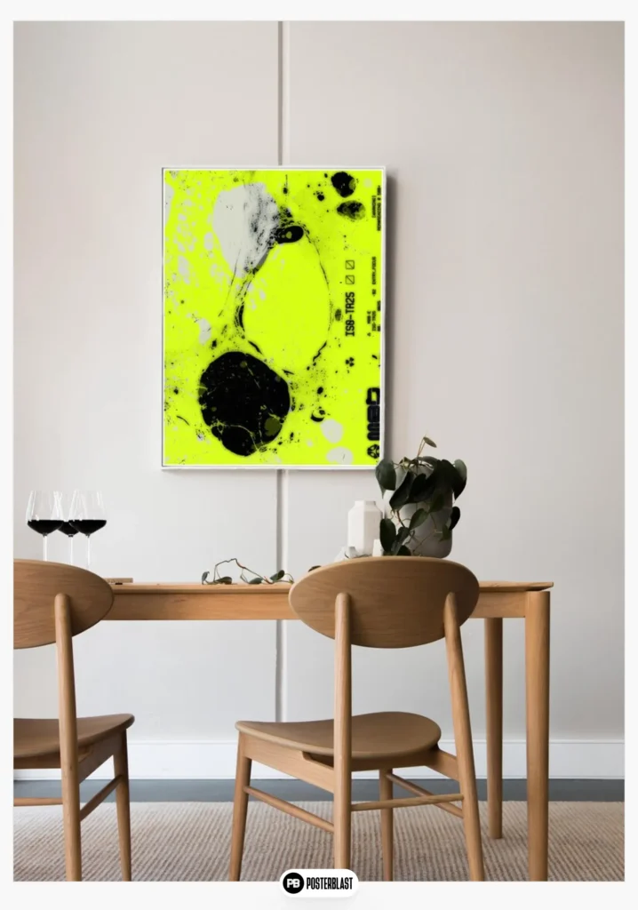 Neon Abstract Wall Art Print – Modern Experimental Poster