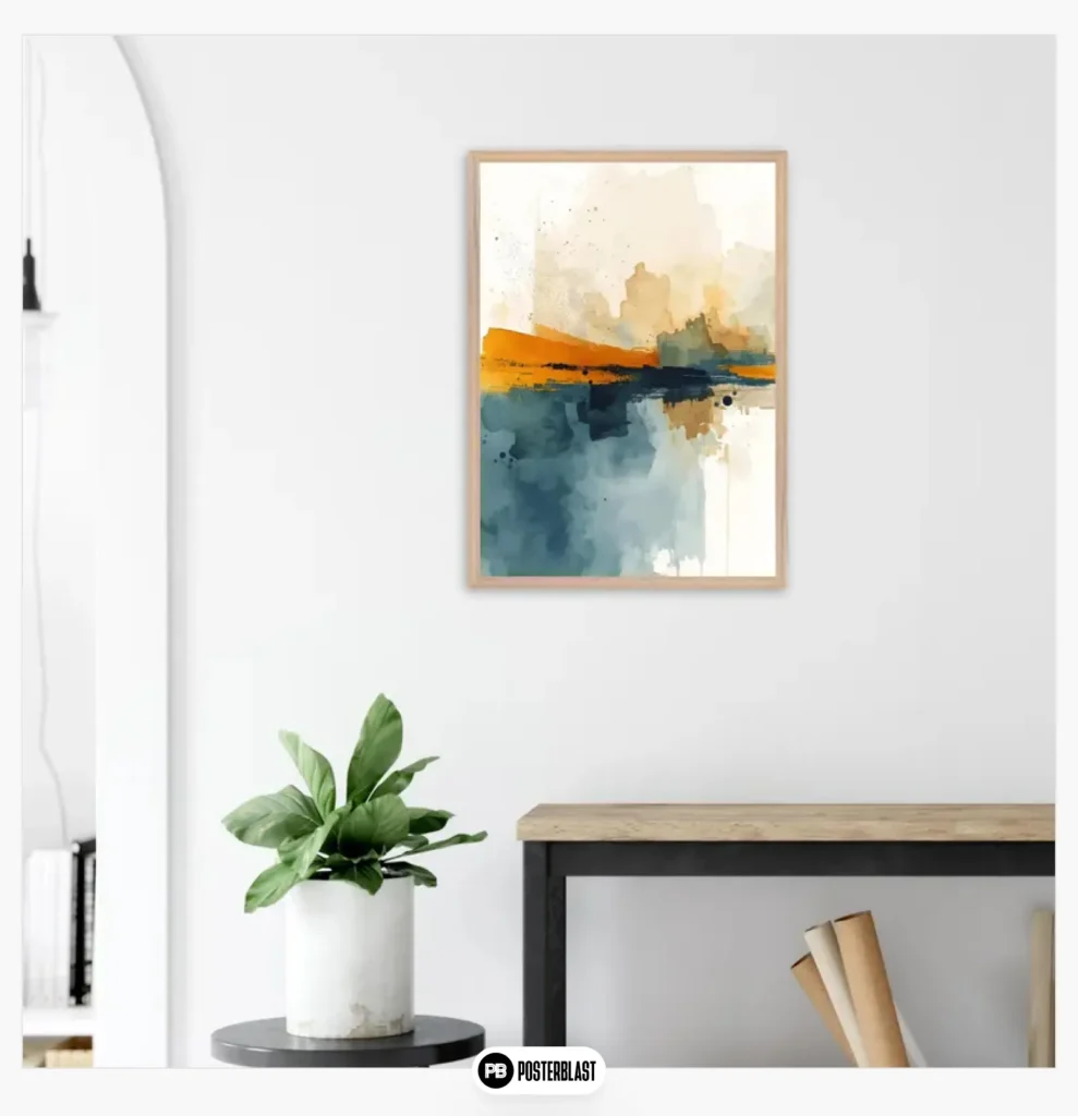 Blue and Ocher Contemporary Decor